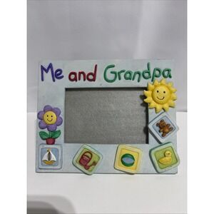 Russ Berrie Me & Grandma‎ Picture Frame W/boat Sunshine & Flower Ceramic